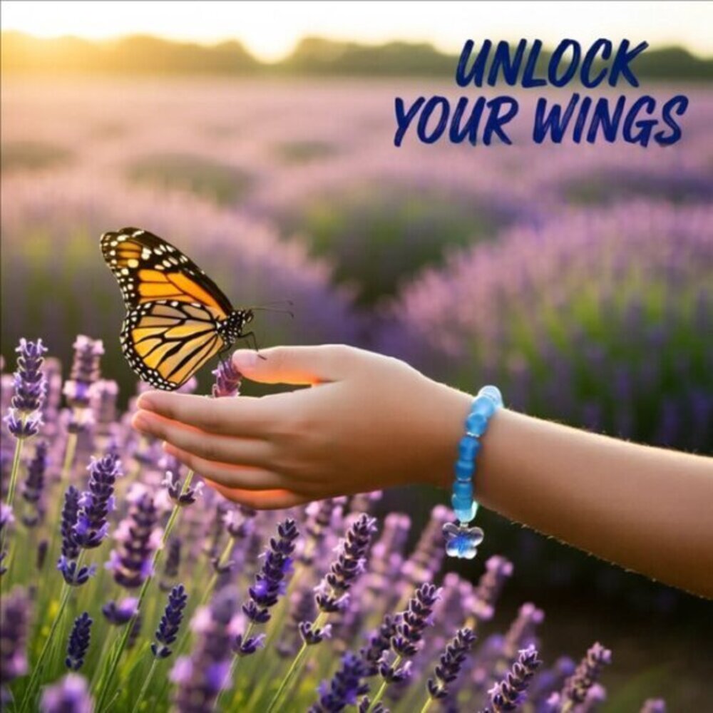 Sky Blue Butterfly Stretch Bracelet! GirlyGirl's or Teen's Blue - Picture 7 of 8